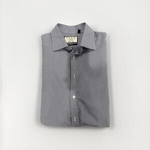 THOMAS PINK MENS DRESS SHIRT 16.5/35 LARGE BLUE PATTERN *READ*